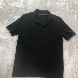 Perry Ellis Mens Polo Shirt Black Short Sleeve Casual Top‎